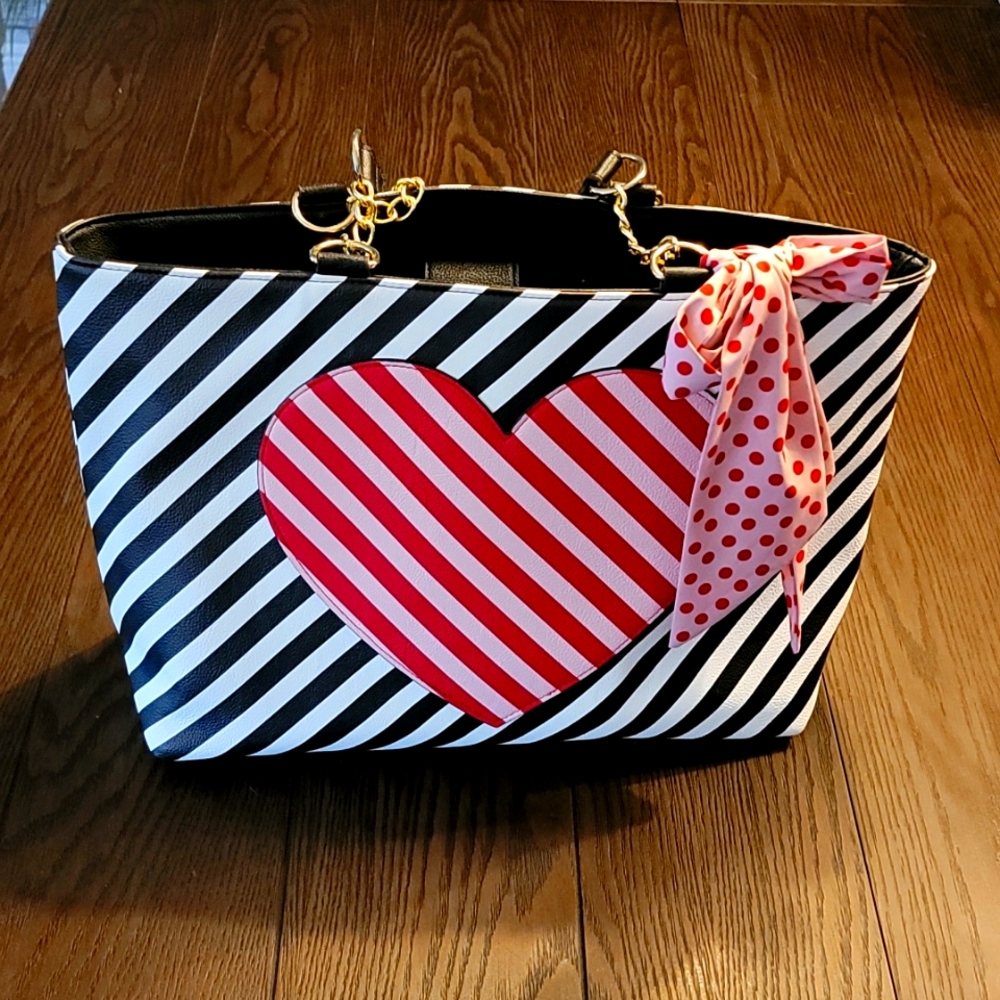 Betsey Johnson Tote with cosmetic bag